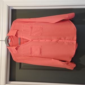 Express Portofino Peach Button Up Long Sleeve